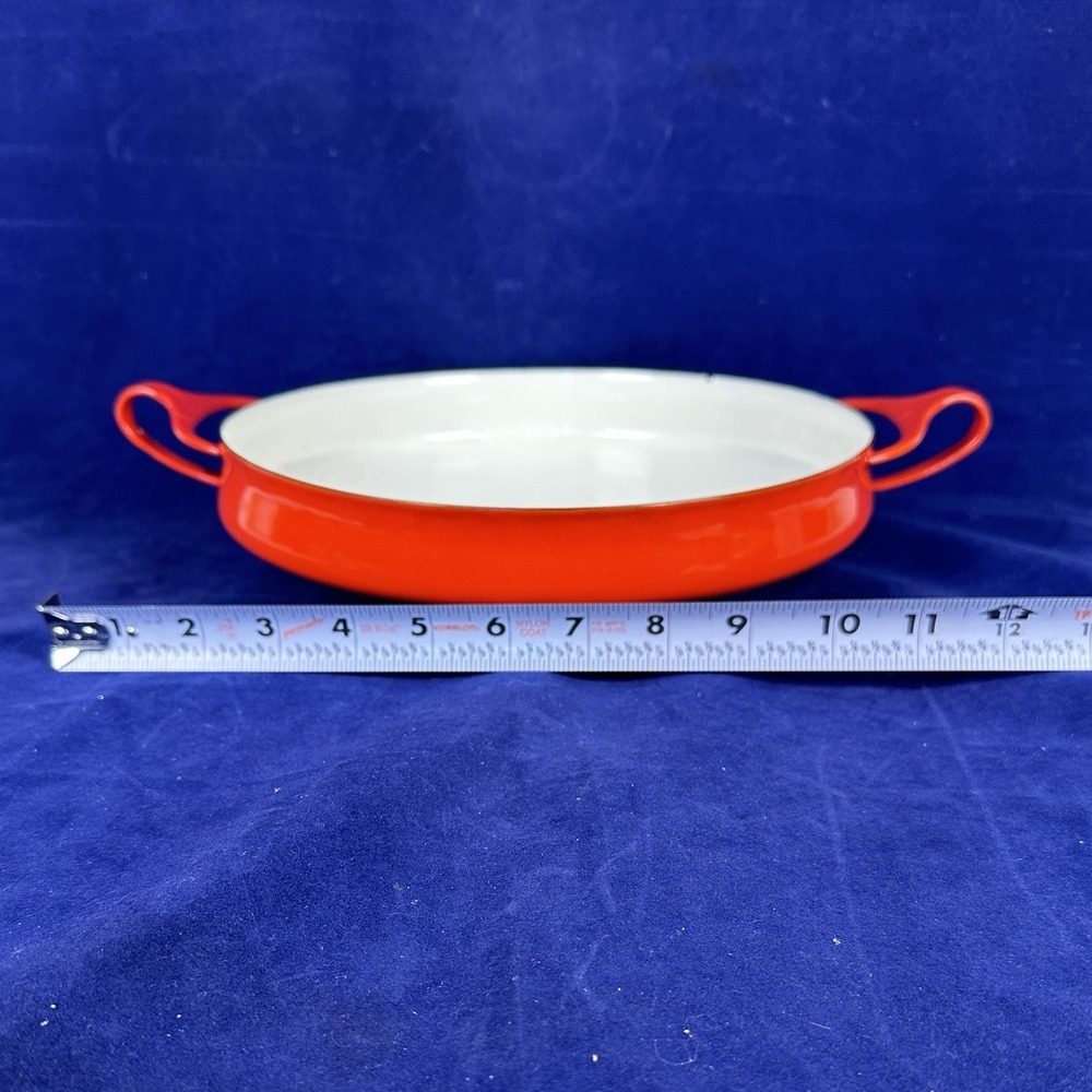 Vintage  Dansk Designs Denmark IHQ Kobenstyle Skillet Pan Red Enamel